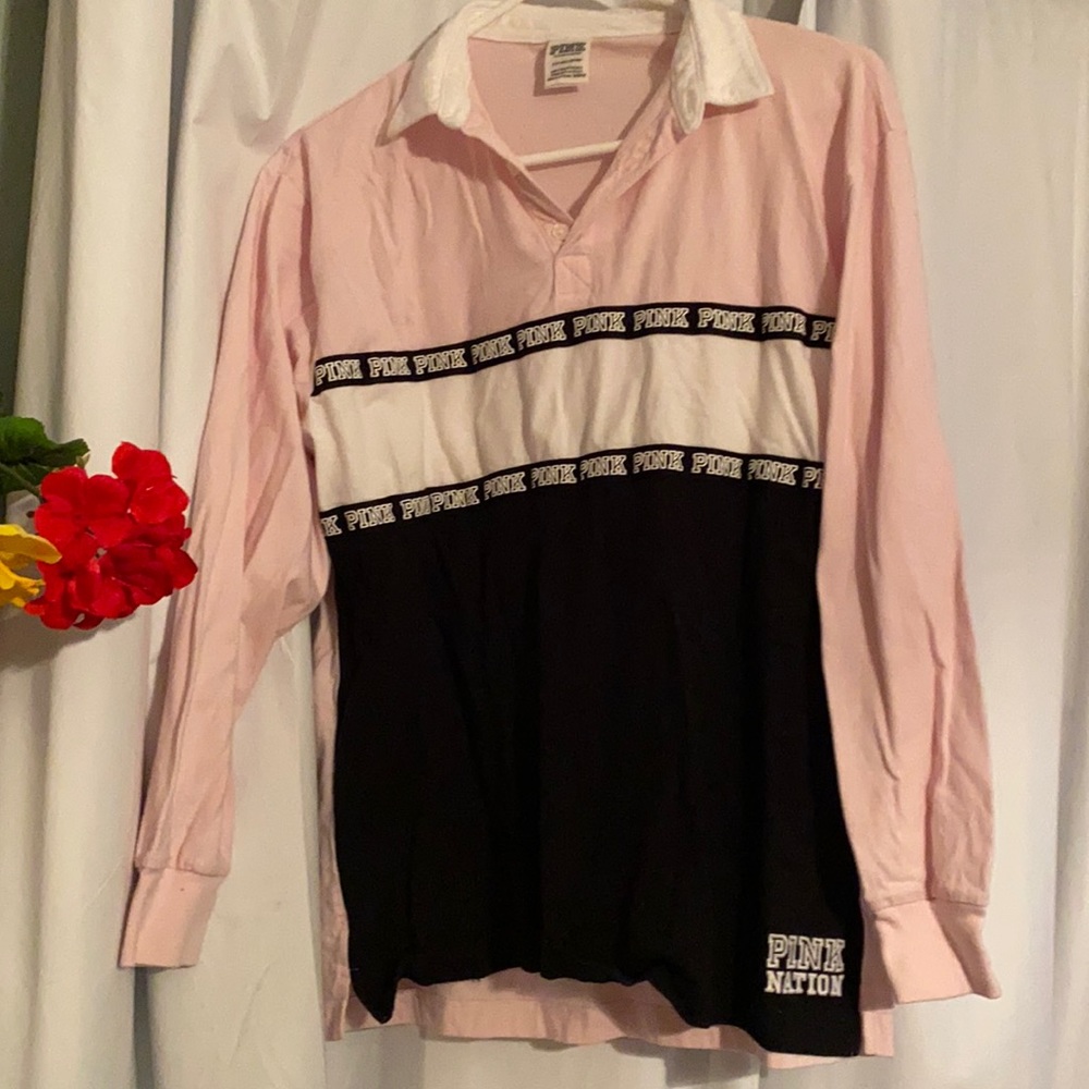 Pink brand rugby shirt